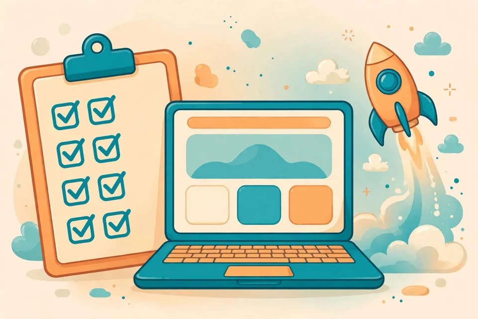 Ilustrasi ceklist peluncuran situs WordPress