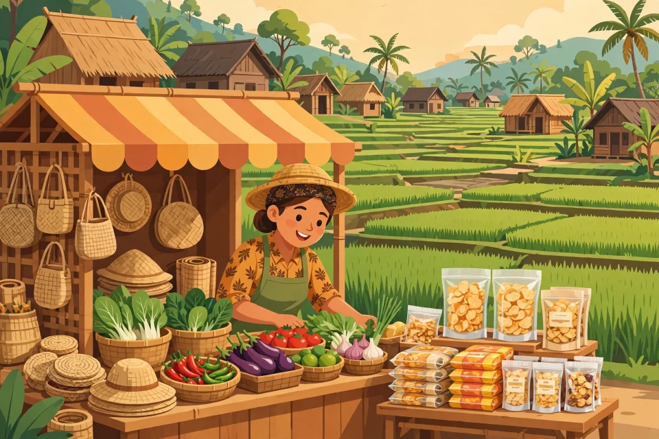 Ilustrasi usaha yang berkembang pesat di pedesaan