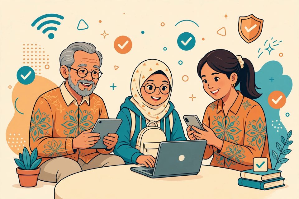 Masyarakat Indonesia dari berbagai usia belajar literasi digital bersama