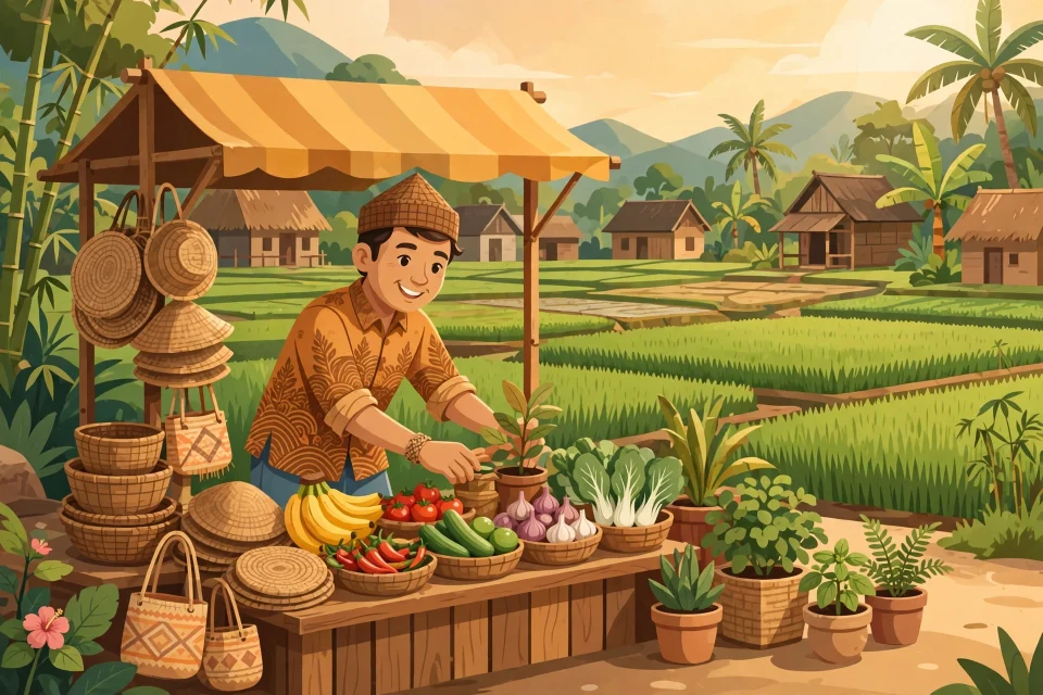 Ilustrasi usaha kecil-kecilan di desa yang menguntungkan