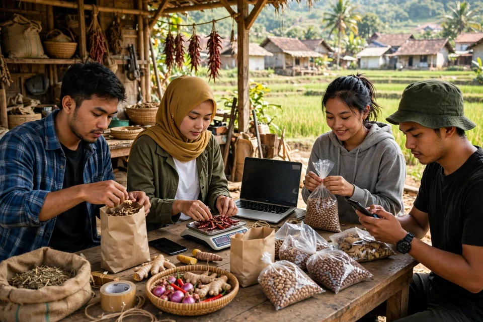 Warga desa muda mengemas produk lokal di workshop startup desa
