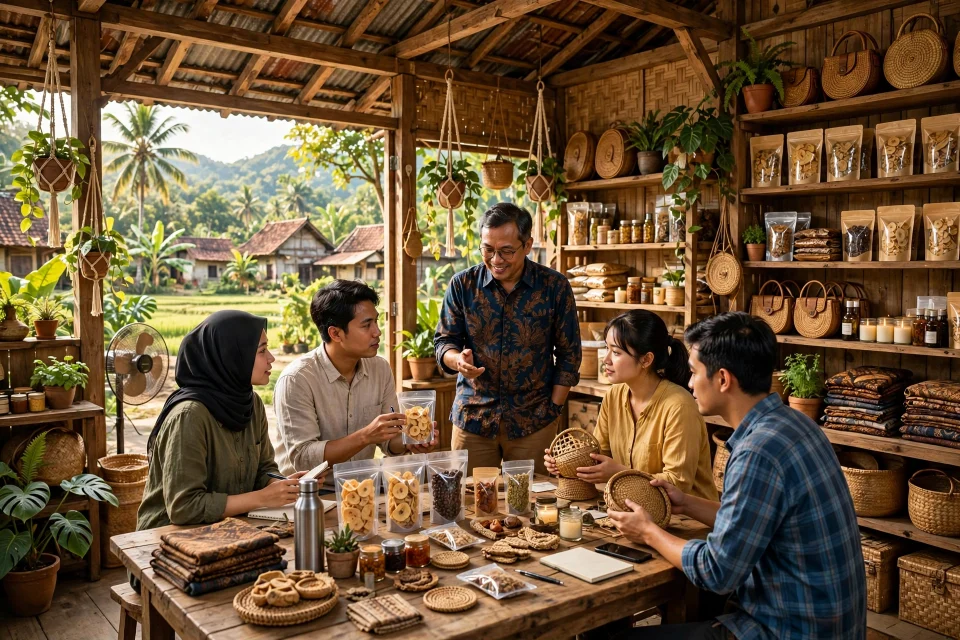 Ruang kerja bersama inkubator bisnis desa dengan pelaku UMKM lokal