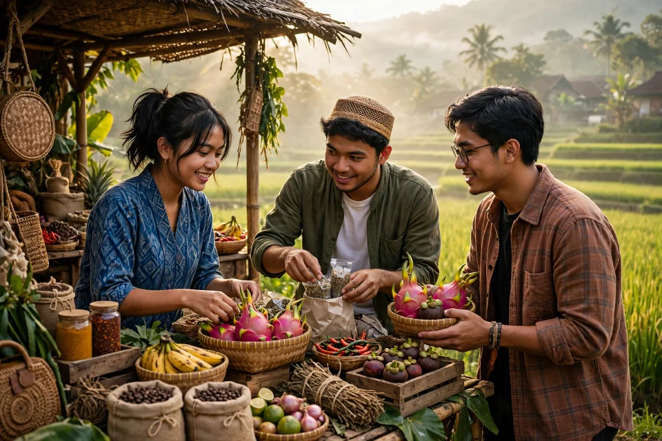 Pemuda desa berwirausaha di lapak produk lokal