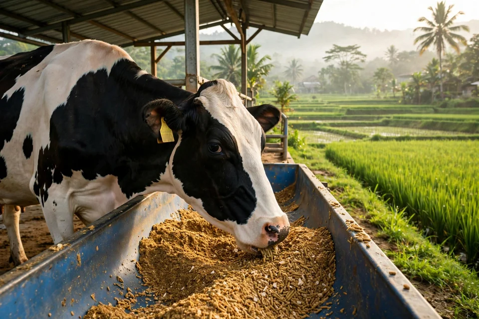 Sapi perah diberi pakan konsentrat berkualitas
