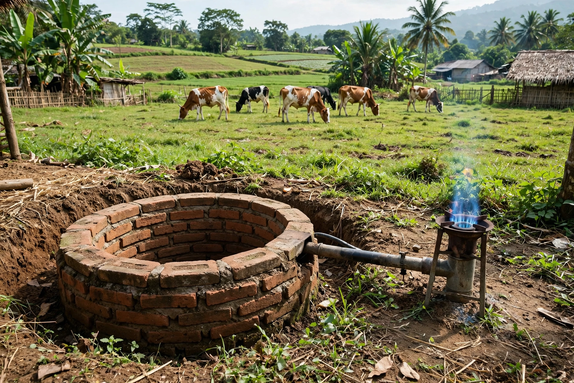 Instalasi biogas komunal di desa