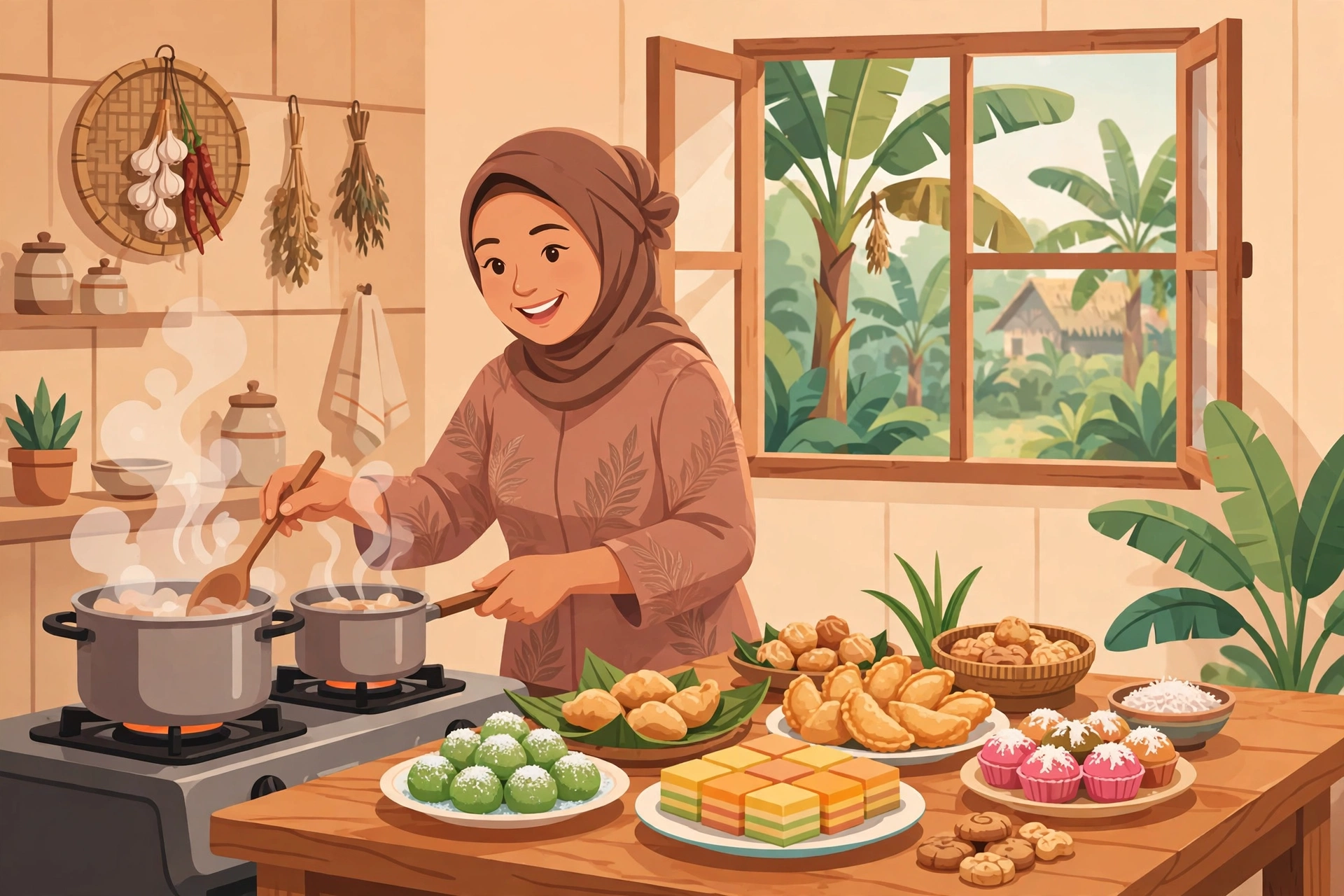 Ilustrasi usaha kuliner rumahan di desa sebagai peluang usaha modal kecil