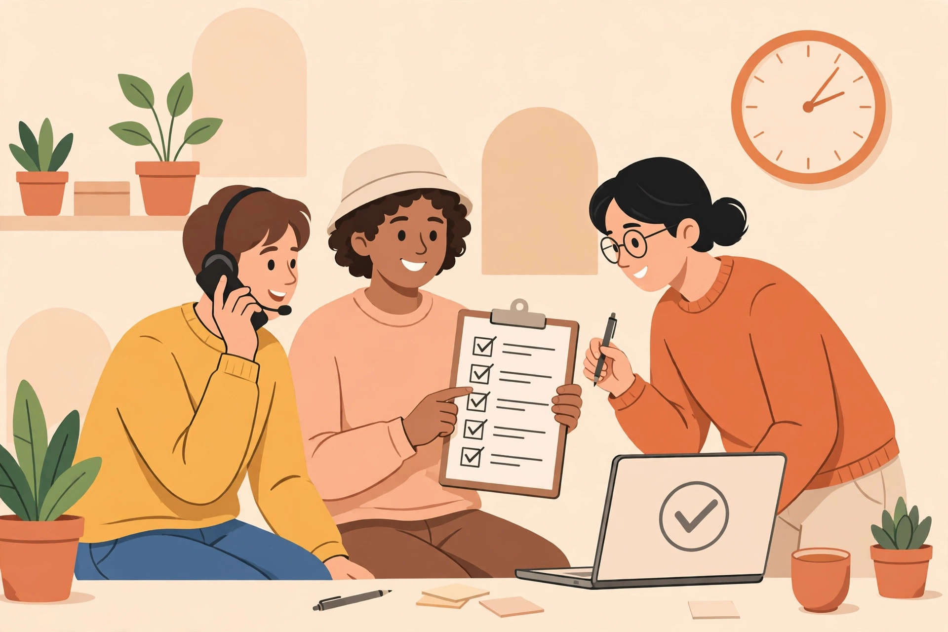 Ilustrasi tim layanan pelanggan merespons cepat keluhan pelanggan online