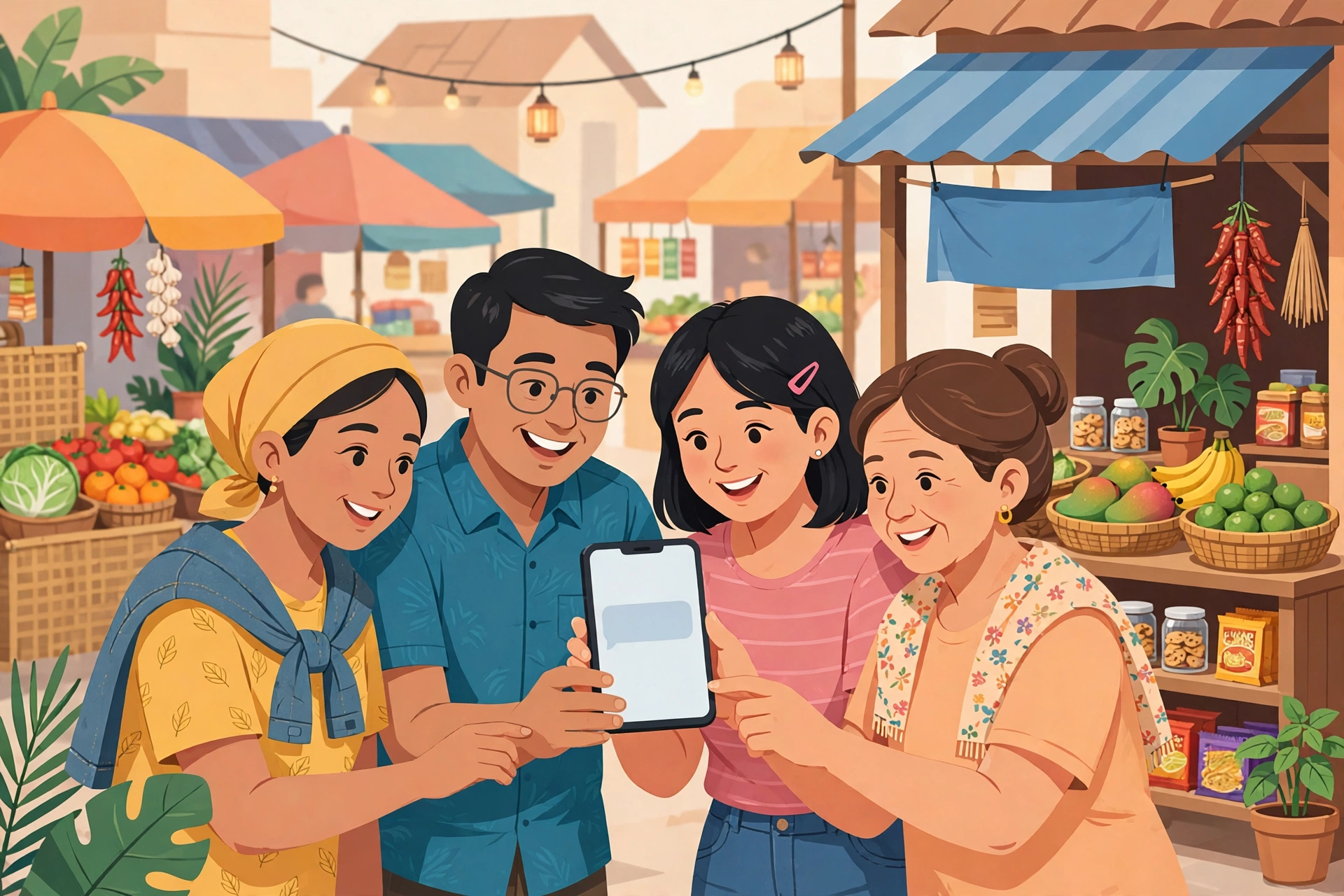Pelanggan tersenyum membaca pesan singkat yang jelas dari sebuah usaha kecil