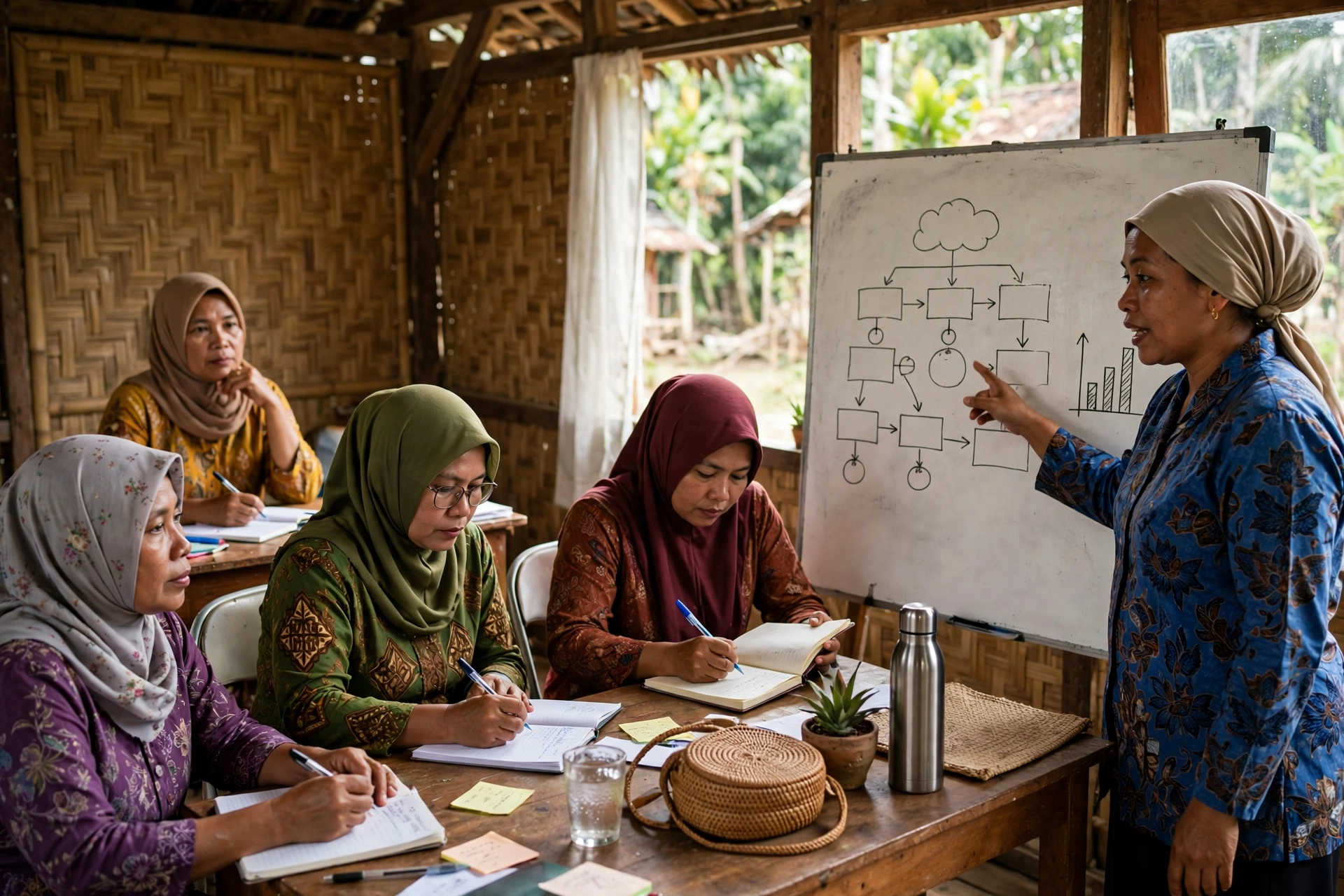 Perempuan desa mengikuti pelatihan usaha di inkubator bisnis