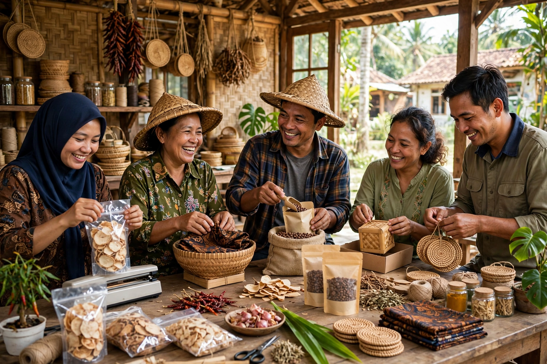 Pelaku UMKM desa mengemas produk lokal