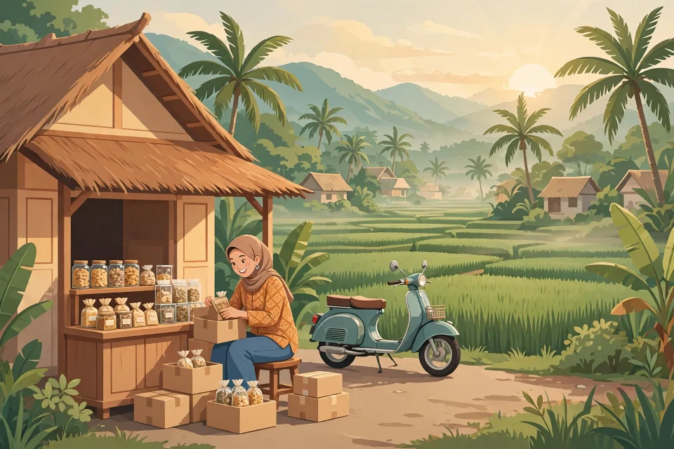 Ilustrasi usaha rumahan di desa