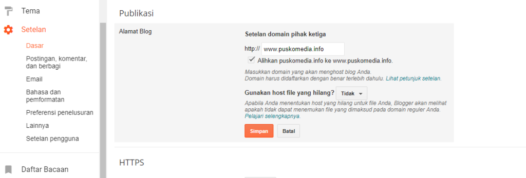 Setting Domain Blogspot Melalui cPanel